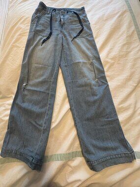 HIDDEN brand Nori Wide Leg Jeans Light Wash | Drawstring | Distressed | size 26